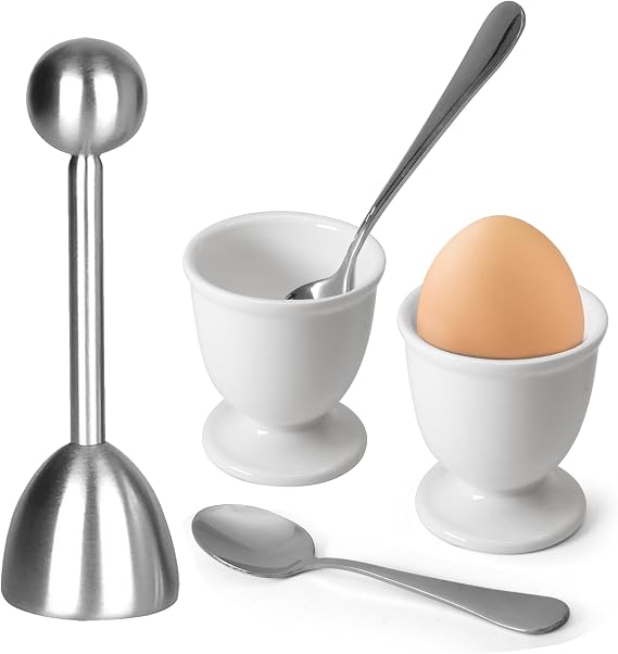 5 pcs Egg Cups and Egg Cracker Set For Breakfast, Parties, Host