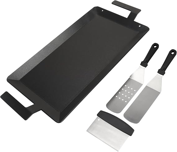 24'' x 10'' Large Carbon Steel Griddle for Stove Top Electric Gas Grill