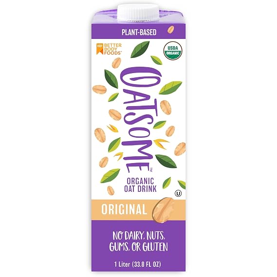 Oatsome Organic Oat Milk 33.8 Fl Oz, Unsweetened, No Gums