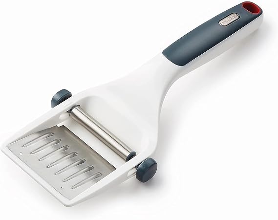 Zyliss Dial & Slice Cheese Slicer - Adjustable, Handheld Cheese Slicer with Stainless Steel Edge and Ergonomic Handle White