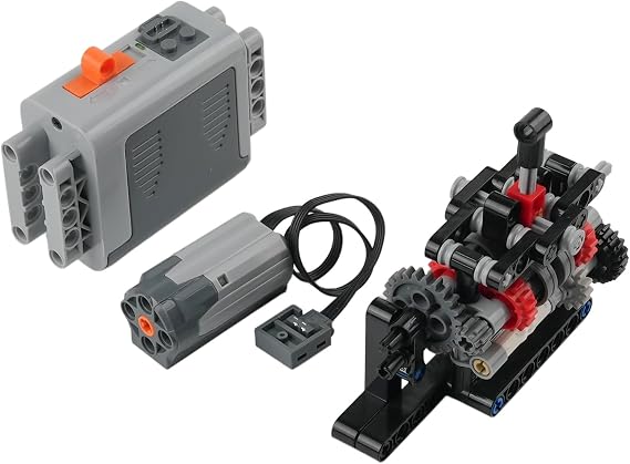 MOC 4-Speed Manual Transmission Gearbox Model Kit, DIY Functional Building Blocks, Compatible with Technical M Motor 8883/103739, Adult Engineering