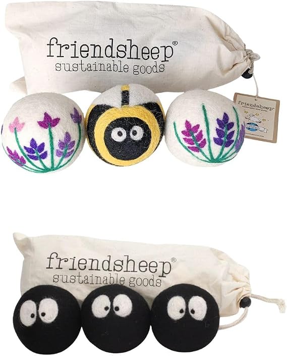 Wool Dryer Ball Bundle Lavender Fields Bee Flower + Sprites by Friendsheep