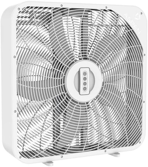 Aspen Box Fan 20 Inch with remote control Small Box Fans, Home Window Box Fans 3 Speed Quiet Most Powerful Window Fans for Home Bedroom Square Fan