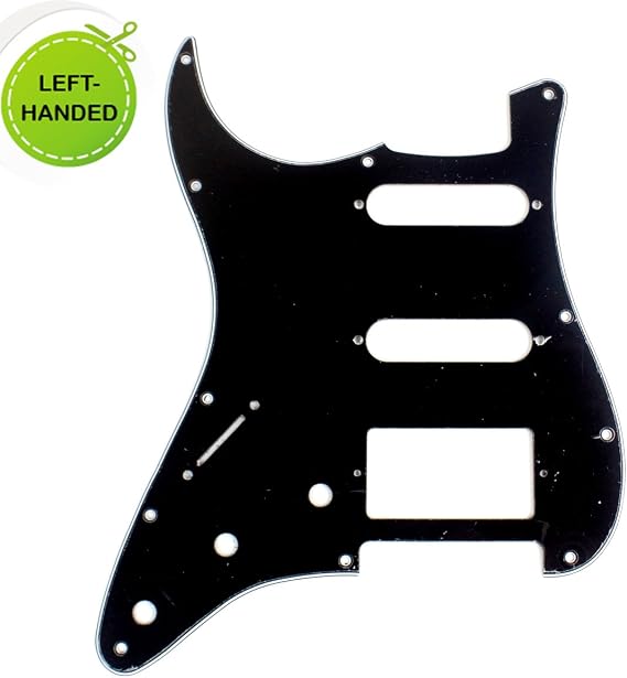 3 Ply Left Handed Guitar Pickguard For Fender Stratocaster HSS -BLACK (A58)