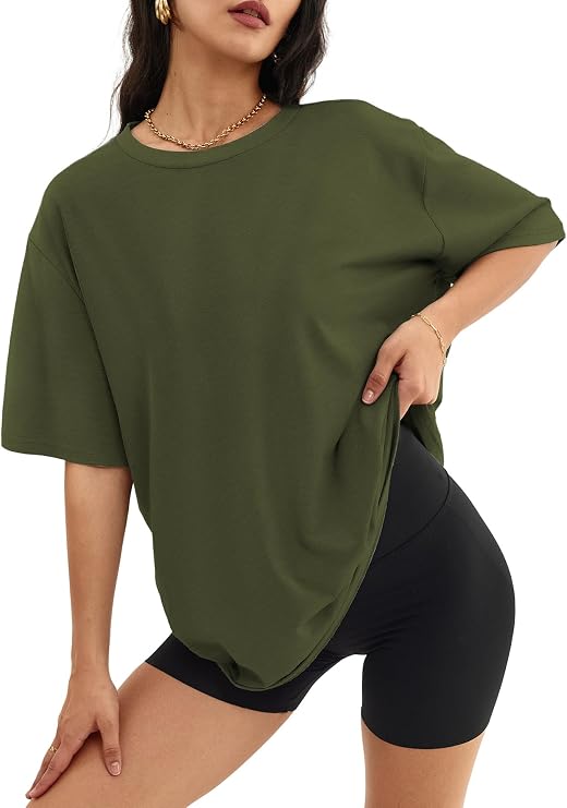 ATHMILE Womens Oversized T Shirts Short Sleeve Workout Tops