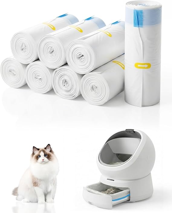 Litter Box Liner for PETLIBRO Luma Automatic Cat Litter Box, 120 Count Cat Litter Bags, Thick Drawstring Liners for Automatic Litter Box Waste Drawer