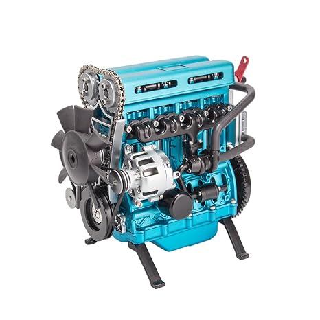 L4 Metal Model Engine Kit for Adults, Turbocharged Inline-Four Car Realistic Simulation Engine Model Mechanical Engineering DIY Assembly Engine That Runs 364PCS