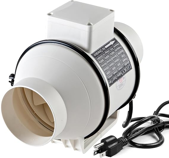 4Inch Exhaust fan Pipeline booster fan Inline duct fan 280 CFM Efficiency Air Fan for Duct Vent Bathroom, Kitchen, Grow Tent,Hydroponics,The wind is very strong.All-copper wire motors are more durable