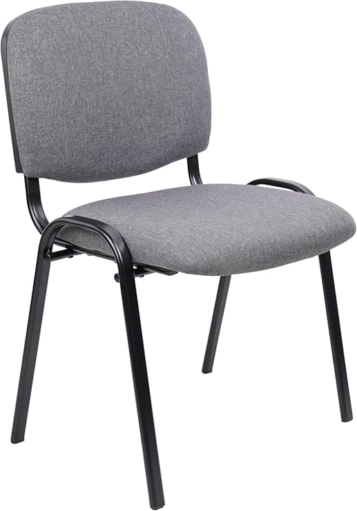 CLATINA Waiting Room Chairs Fabric Stackable Chair Metal Frame with Lumbar Support and Thickened Seat Cushion for Waiting Conference Room Guest Chairs 1 Pack...