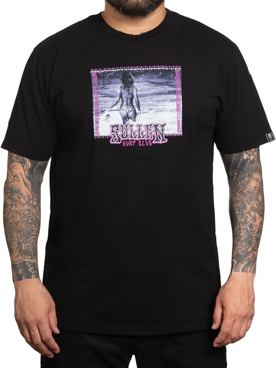 Sullen Men's 90s Surf Club Choloha Series Tattoo Lifestyle Artist Graphic Premium Short Sleeve Tee