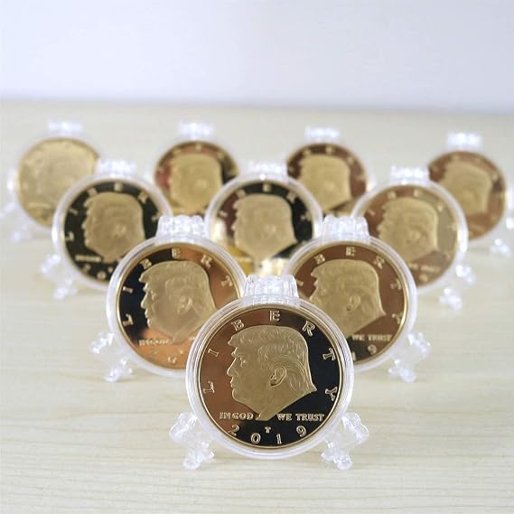 10 PACK President Donald Trump Commemorative Coins, Gold Plated Coin, Collectible Gift