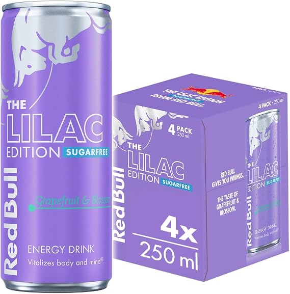 Red Bull Energy Drink Sugar Free Lilac Edition Grapefruit & Blossom 250ml x 4