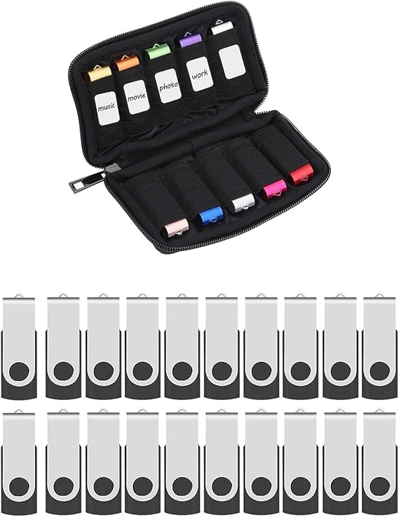 ABLAZE 20 Pack 1GB USB 2.0 Flash Drive + USB Storage Case