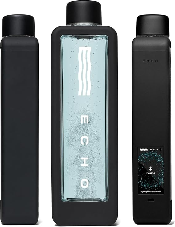 Echo Flask Hydrogen Water Bottle, 355 ml, Active Hydration Solution with Water Intake Tracking App & LCD Touch Screen, Compact & Convenient