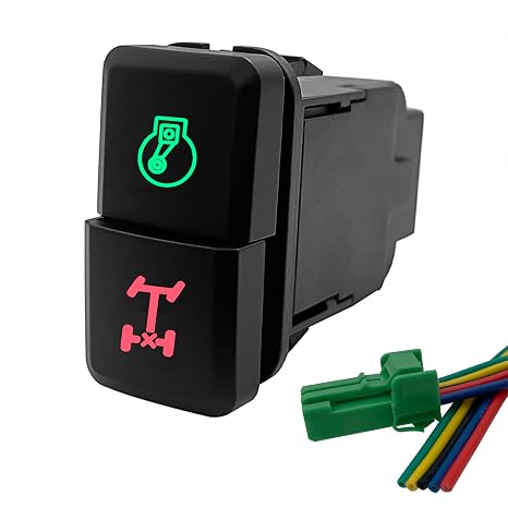 Air Compressor & Rear Diff Lock Dual Push Button Switch for Toyota Tacoma Prado Fortuner Hilux 39mm X 21mm