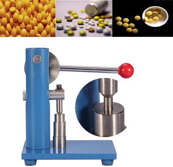 Tablet Press Machine, Manual Steel Single Punch Powder Tablet Press Machine Pill Stamping Maker Tableting Tool(6mm) by Hansemay