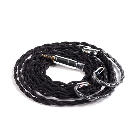 4 Core 2PIN Earphone Cable-KBEAR [Smooth] Upgrade Cable, 5N UPOCC Singel Crystal Copper Cable, IEM Detachable Cable with2.5mm Plug, Suit for AS06 AS10 ZS10 I3Pro Starsea Aurora (2PIN, 2.5Black)
