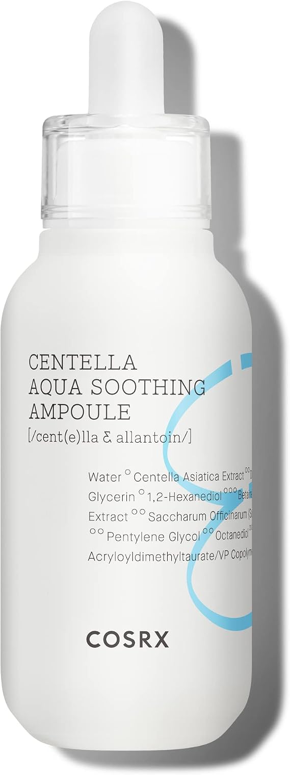 COSRX Hydrium Centella Aqua Soothing Ampoule | 40ml/1.35 fl.oz | Centella Asiatica (Cica) 42% Lightweight Facial Moisturiser Essence | Daily Serum | Korean Skin Care, Animal Testing Free, Paraben Free | Centella-based ampoule to soothe and hydrate sensitive, irritated skin