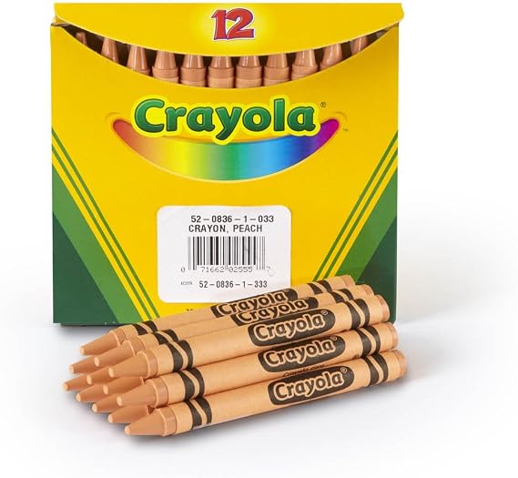 Crayola Crayons, Peach, Single Color Crayon Refill, 12 Count Bulk Crayons, School Supplies