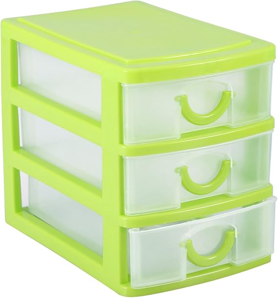 Brrnoo Storage Box, 3 Layer - Removable Desktop Organizer for Small Parts - Plastic Storage Drawer, Stackable Organizer for Candy, Jewelry, Office Supplies