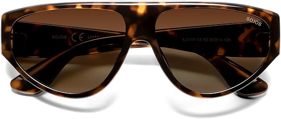 SOJOS Trendy Oversized Polarized Aviator Sunglasses Womens Mens, Large 80s 90s Retro Vintage Shades SJ2705