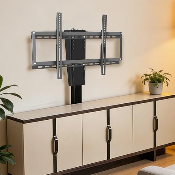 Electric tv lift, Automatic lifting motorised tv bracket, tv lift mechanism for most 32-70 inch Flat and Curved TVs,max 600x400mm up to 60kg, Can be hidden inside the cabinet (lifting-73cm)