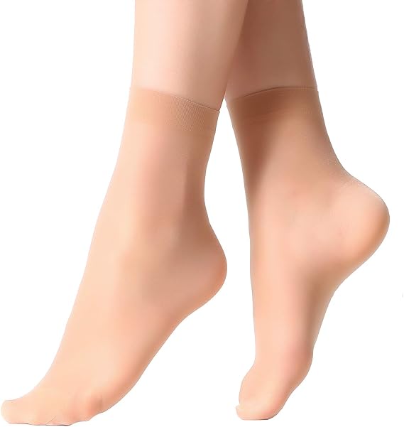 MANZI 12 Pairs Nylon Pantyhose Socks Ankle Sheer Hosiery