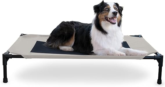 K&H Outdoor Elevated Dog Bed for Medium & Large Pets, Taupe, Large 42x30in