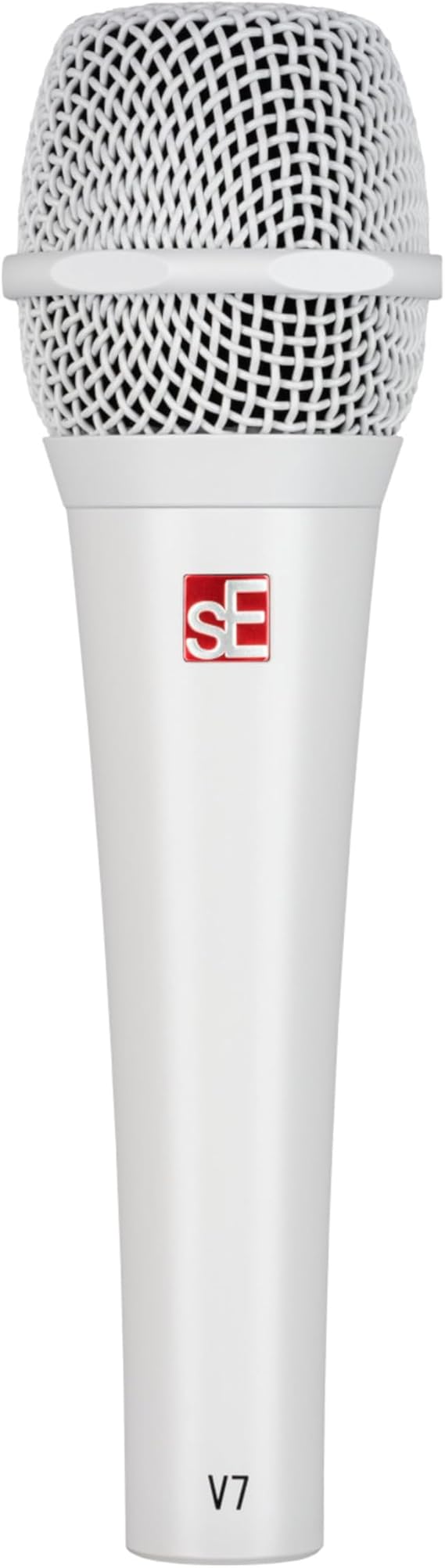 SE ELECTRONICS V7 Dynamic Microphone for Singing, Speech & Studio Recording - XLR Handheld Professional Microphone with Supercardioid Aluminum Voice Coil for Huge Gain Before Feedback - White