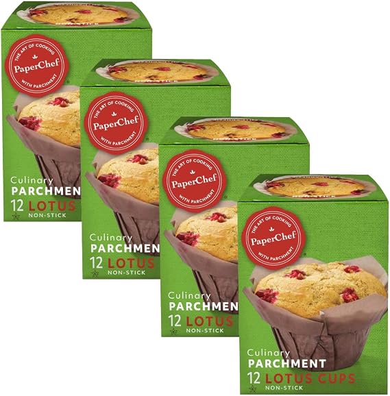 PaperChef Parchment Lotus Baking Cups Nonstick 12 ct. 4 Pack Decorative