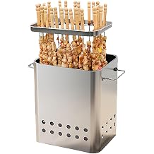 Vertical Grill,Smokeless Barbecue Hanging Grill, Portable Stainless Steel Charcoal Grill with 26 Skewers [Energy Class A]