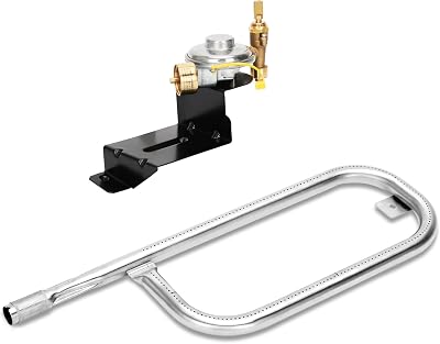 Upgraded 80477 Regulator 69957 Burner Tube Compatible with weber Q100Q120 Series, 80477 Gas Regulator Replacement for weber Grill Parts: 516002, 516501, 386002. 69957 Burner Tube 80477 Regulator