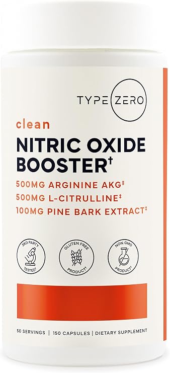Type Zero Nitric Oxide 6X Booster, 150 Veggie Capsules, Natural Supplement