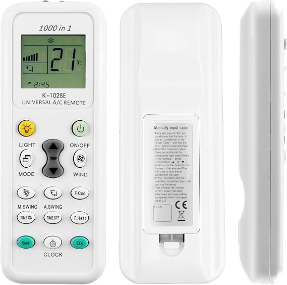 Universal Remote Control for Fujitsu Samsung Daikin LG Hisense Air Conditioner, Low Energy Remote Control for Gree Midea Sanyo Toshiba Haier Sharp Geepas Panasonic etc