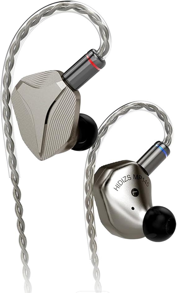 Linsoul Hidizs MP145 in-Ear Monitor, 14.5mm Planar Magnetic Driver HiFi Earphone IEMs, Wired Gaming Earbud with Detachable 2Pin OFC Cable for Audiophiles Musicians (Titanium, 4.4 mm)