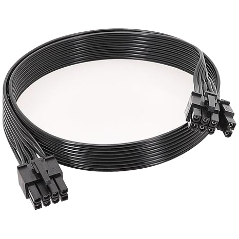 PCIE Cable Compatible with ARESGAME, Thermaltake, Corsair, Graphics Card Power Cable, 70cm PSU 8 Pin to 6+2 Pin GPU Adapter, PSU Modular Power Supply PCIE Extension Cable