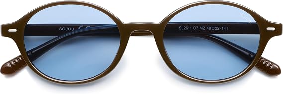 SOJOS Small Retro Oval Polarized Sunglasses Womens Mens SJ2611