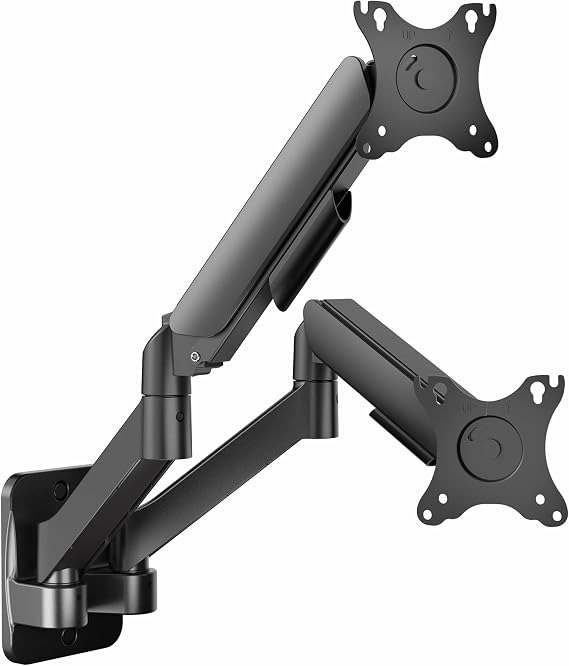 VIVO Height Adjustable Mechanical Extended Arm Dual Monitor Wall Mount Full Motion Articulating, Fits 2 Screens 17 to 32 inches, Black, MOUNT-V002G