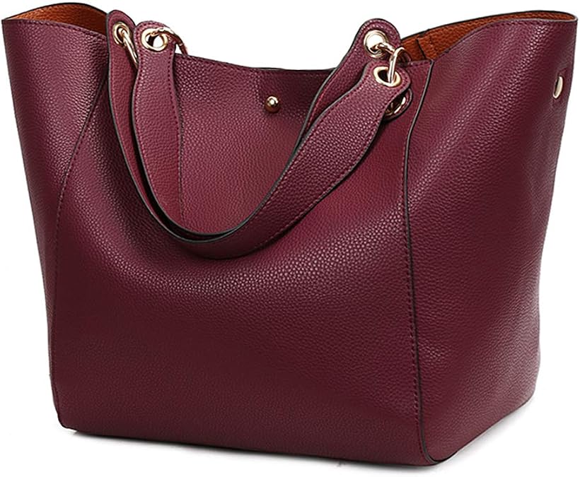 Pahajim Large Tote Bags for Women PU Leather Shoulder Bag Simple Ladies Handbags with Inner Pocket for Work,Shopping,Daily Use