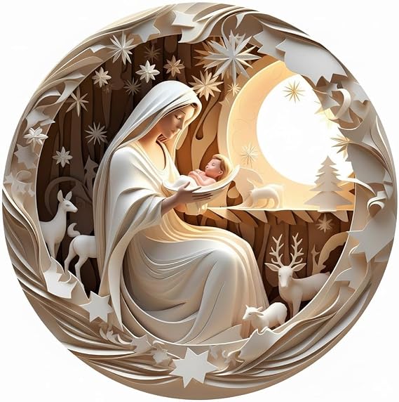 Nativity Set,Nativity Scene,Jesus Statue,Christmas Nativitys Scene Silhouette Holy Family Figurine,Ceramic Christmas Ornaments,christmas decorations,for Xmas Winter Home Decor Religious Gift Family