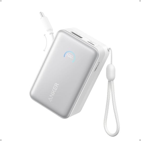 Anker Nano Power Bank, 45W 10,000mAh Portable Charger, iPhone Battery Pack (White)