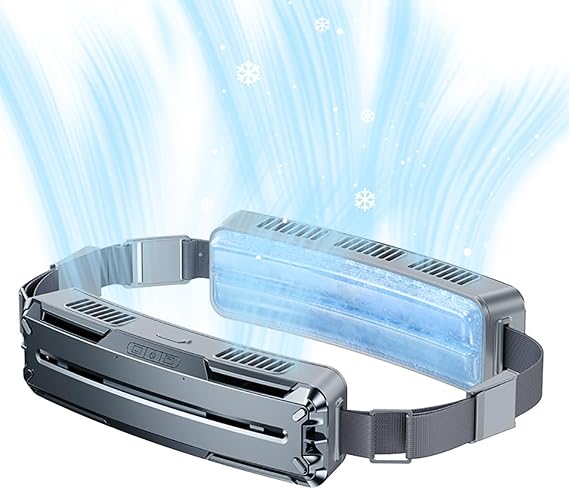 1-Second Instant Cooling Belt-Attached Fan PCM Ice-Feel Material Portable Fan Outdoor Work Commute