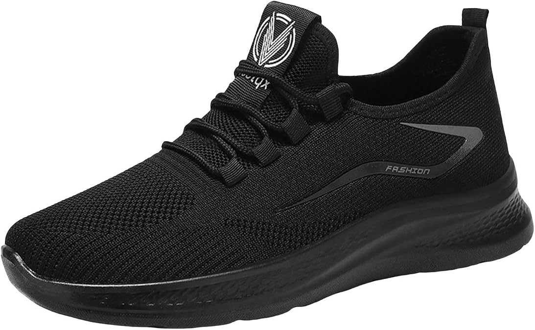 Men Sports Shoes Fashionable New Pattern Mesh Breathable and Comfortable Flat Bottom Thick Sole Non Slip Casual Shoes Mens Sneaker Socks Size 9-11