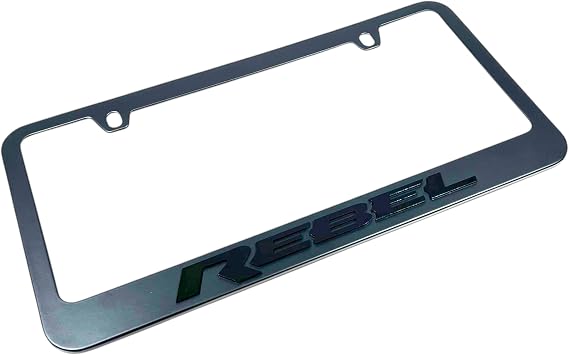 Eurosport Daytona Compatible with - Ram Rebel - Black License Plate Frame