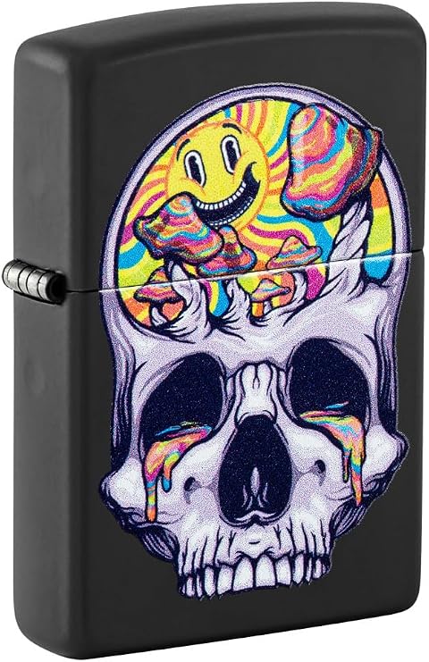 Zippo Skull Moon Design Black Matte Pocket Lighter