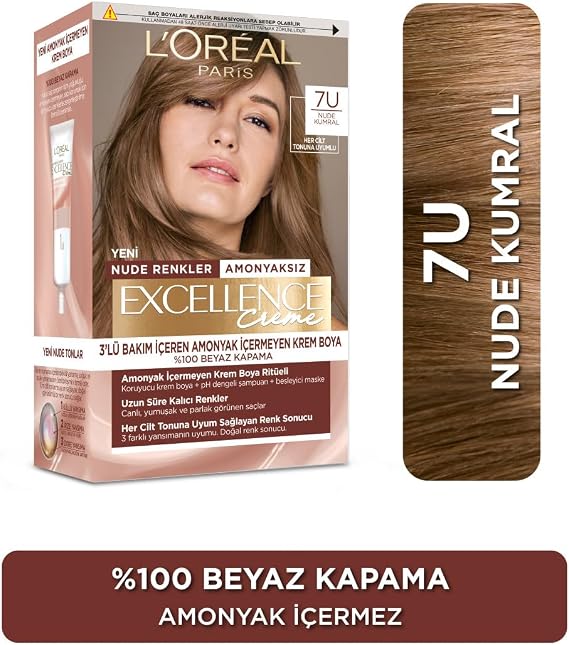 L'Oreal Paris Excellence Creme Nude Colors Hair Dye - 7U Nude Brunette