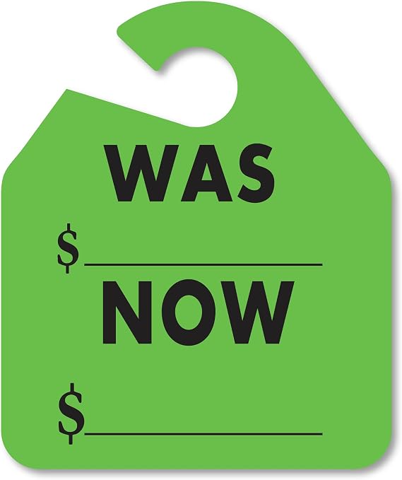 EZ Line Car Mirror Hang Tags Huge Fluorescent was Now Rearview Mirror Hang Tag Price Tags (Chartreuse)