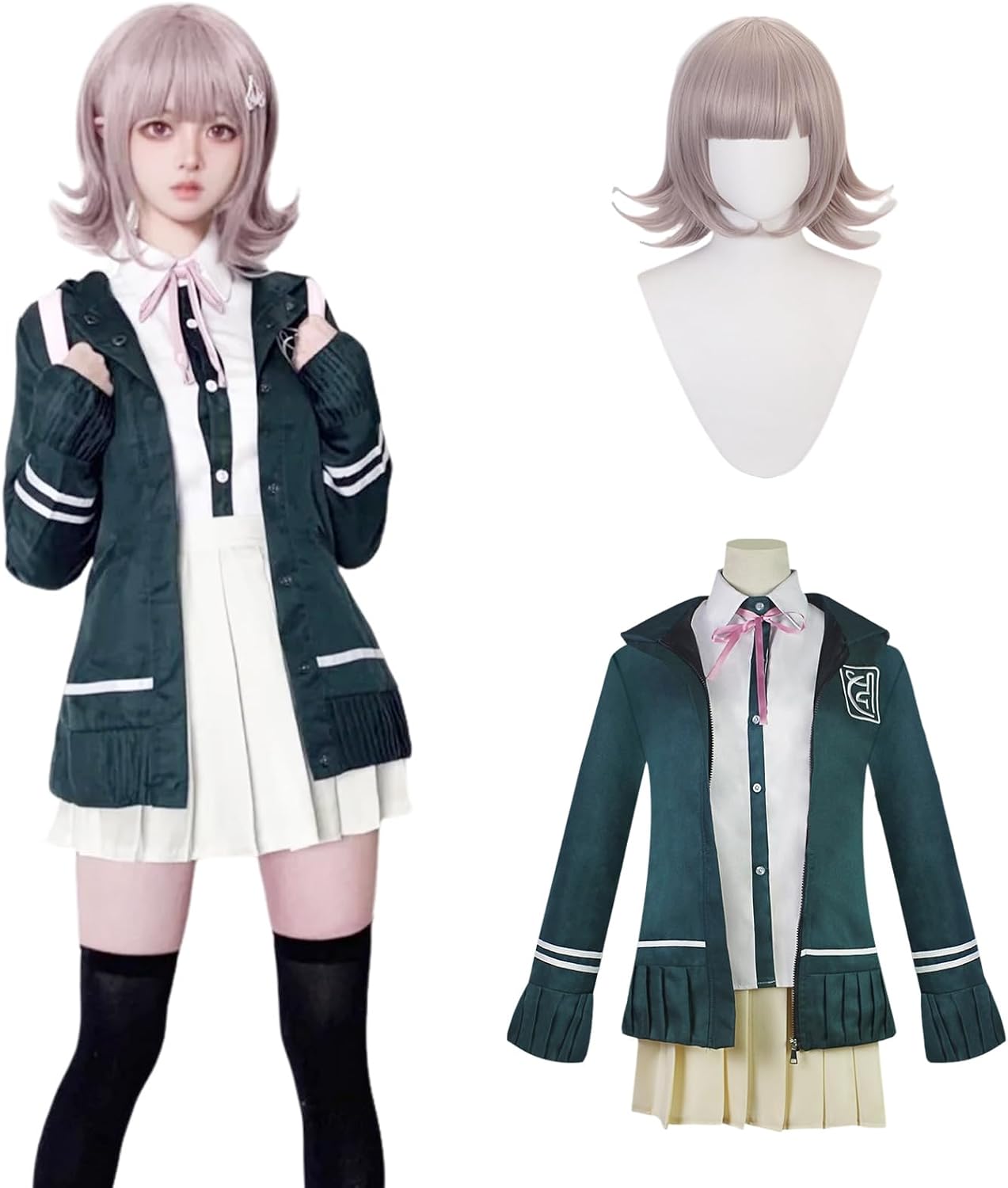 CR ROLECOS Enoshima Shion Cosplay Kirigiri Kyoko Cosplay Nanami Chiaki Ceres Nagito Komaeda Hiyoko Saionji Toko Fukawa Mikan Hifumi Iruma Miu Nagito Komaeda Cosplay Outfit School Uniform Costume