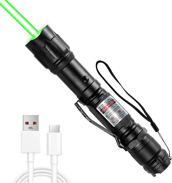 [Professional] Rechargeable Green Laser Pointer High Power Green Beam Light Long Distance Range for TV/LED/LCD Screens Tactical Flashlights Presentation Office/Outdoors/Astronomic/Construction [003]