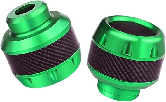 2/4Pcs Aluminum Alloy Motorcycle Crash Protector Scooter Wheel Front Fork Frame Falling Protection Pads Sliders Moto Exterior(2Pcs Green)